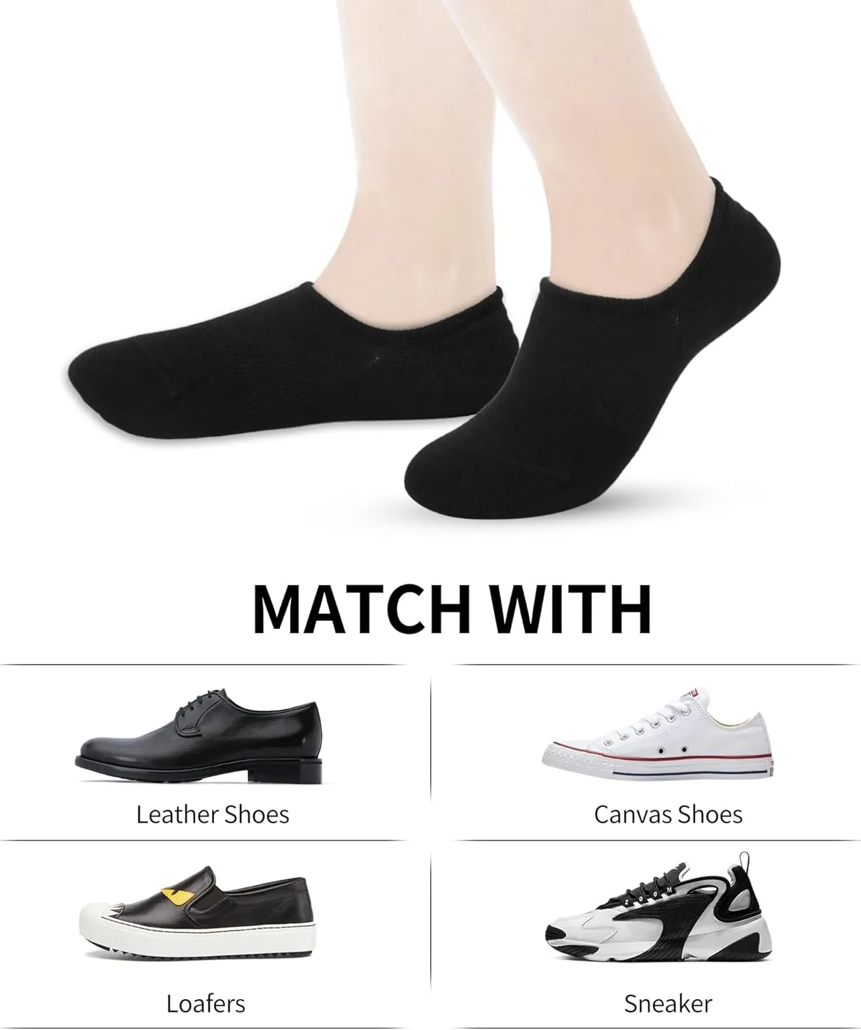 No Show Socks for Womens,Low Cut Ankle Socks,Non Slip Flat Boat Invisible Liner Socks