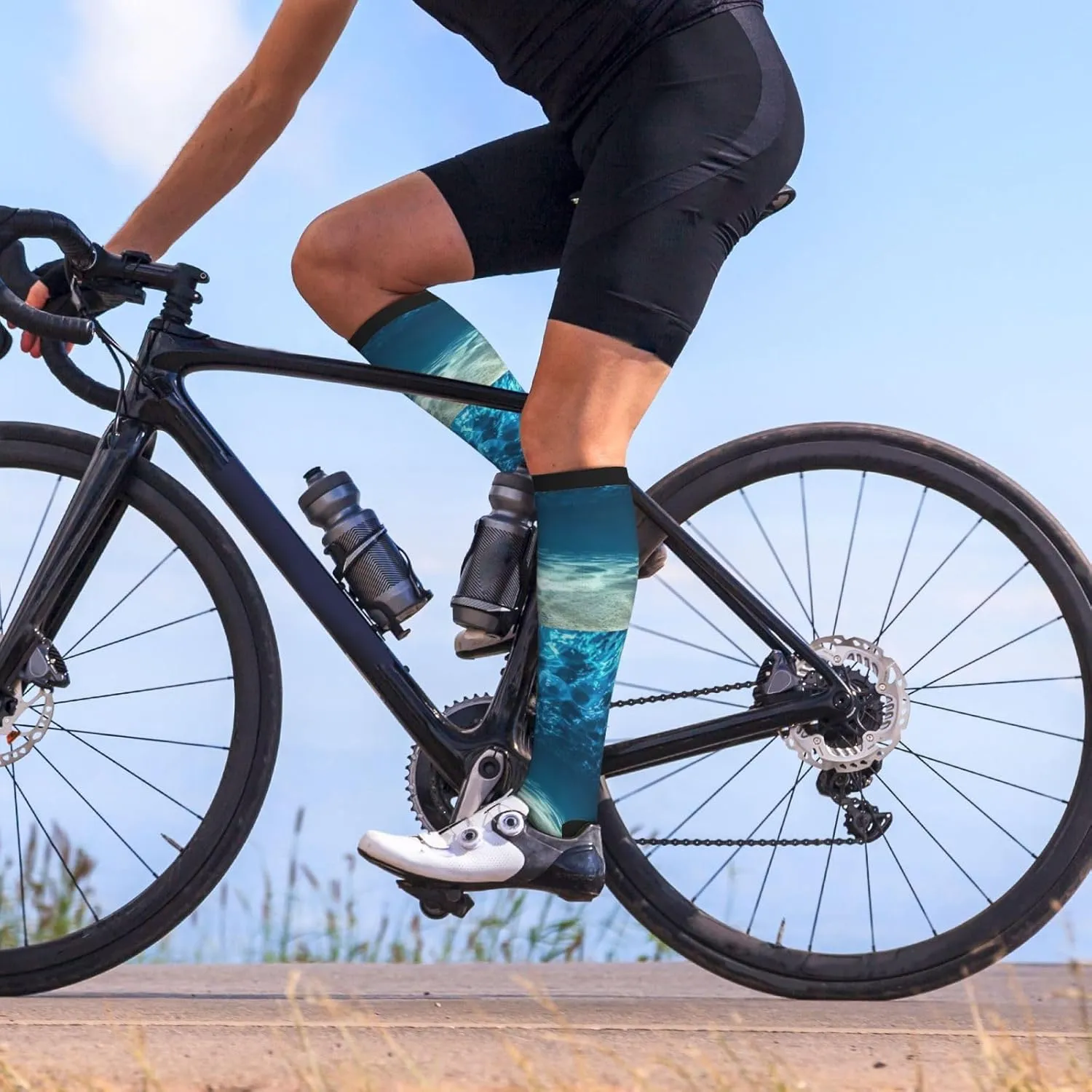 Ocean. Print Circulation Compression Socks For Plantar Fasciitis Edema And Post Surgery