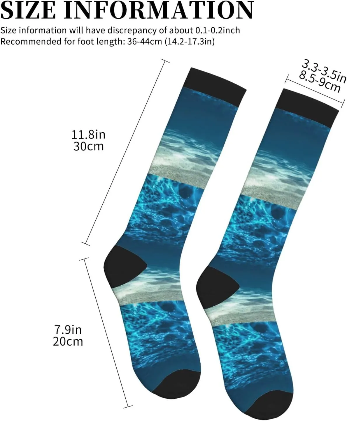 Ocean. Print Circulation Compression Socks For Plantar Fasciitis Edema And Post Surgery