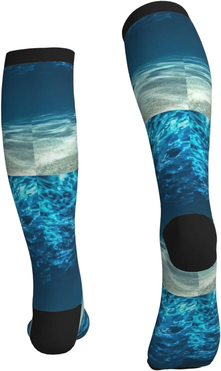 Ocean. Print Circulation Compression Socks For Plantar Fasciitis Edema And Post Surgery
