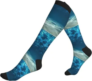Ocean. Print Circulation Compression Socks For Plantar Fasciitis Edema And Post Surgery