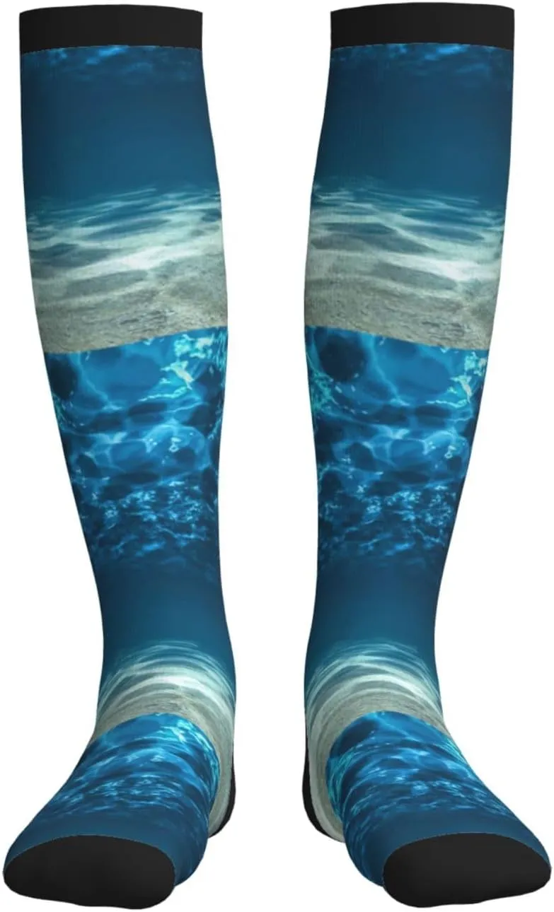 Ocean. Print Circulation Compression Socks For Plantar Fasciitis Edema And Post Surgery