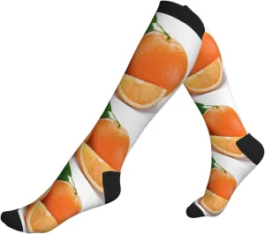 Orange Print Circulation Compression Socks For Plantar Fasciitis Edema And Post Surgery