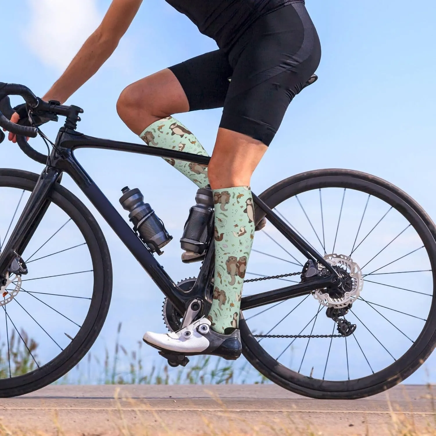 Otters Print Circulation Compression Socks For Plantar Fasciitis Edema And Post Surgery