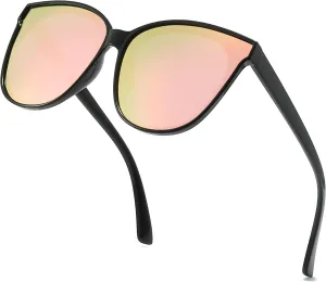 Oversized Cat Eyes Sunglasses for Women Polarized & UV Protection, Trendy Large/Big Cateye Sunnies IF1627