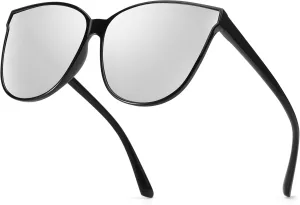 Oversized Cat Eyes Sunglasses for Women Polarized & UV Protection, Trendy Large/Big Cateye Sunnies IF1627