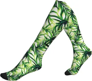 Palm Tree Green Leaves Print Circulation Compression Socks For Plantar Fasciitis Edema And Post Surgery