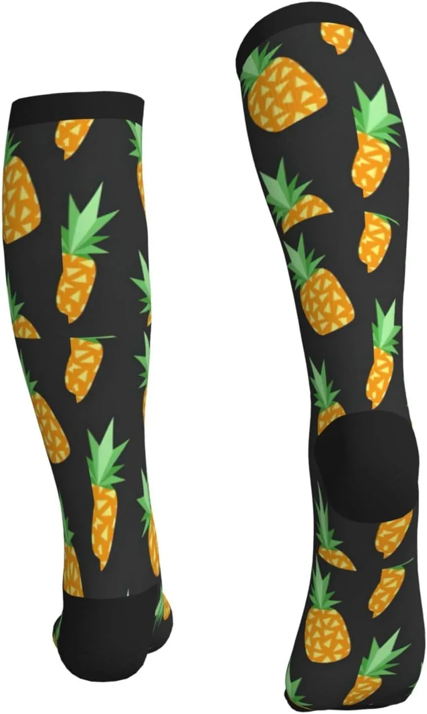 Pineapple Print Circulation Compression Socks For Plantar Fasciitis Edema And Post Surgery