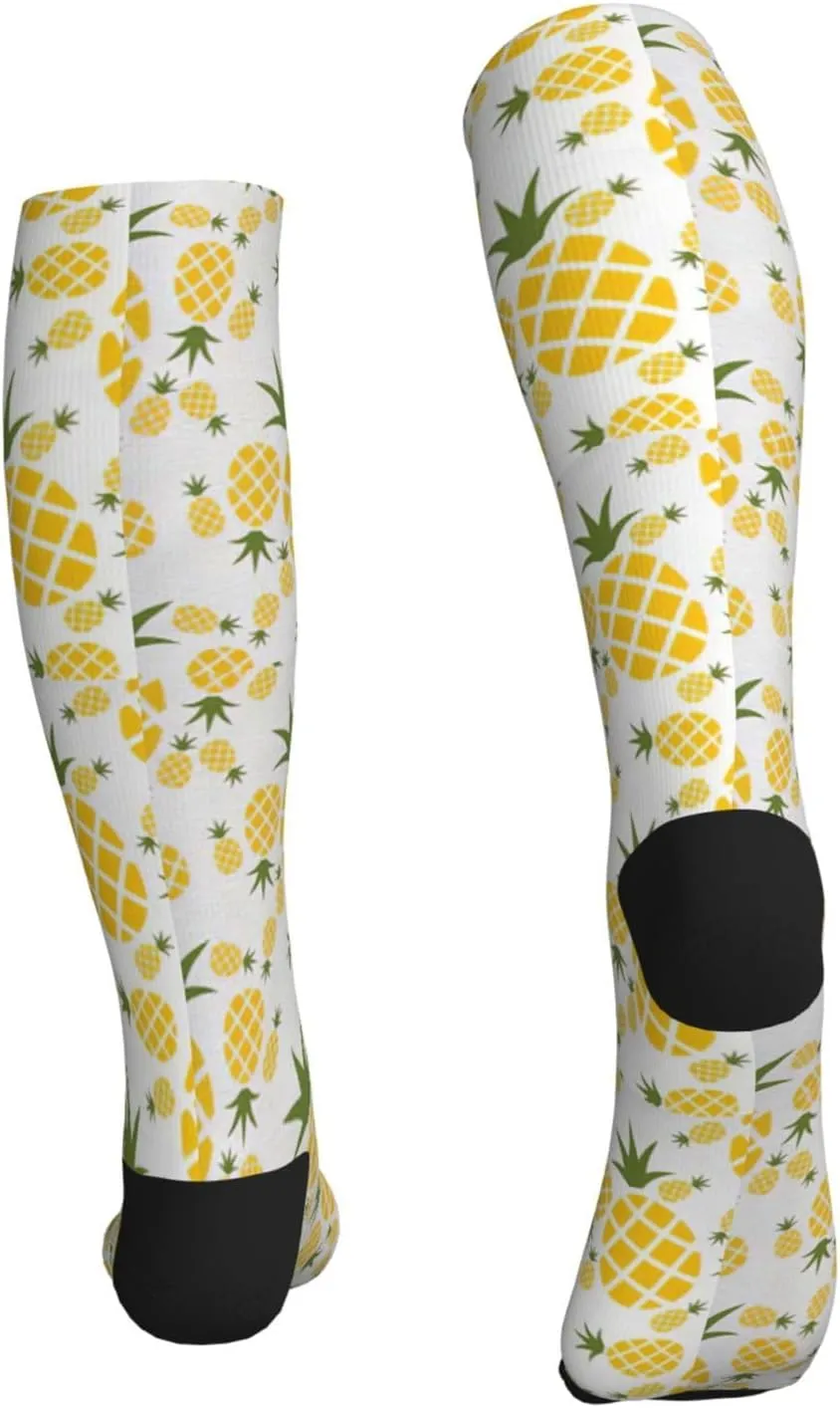 Pineapple. Print Circulation Compression Socks For Plantar Fasciitis Edema And Post Surgery