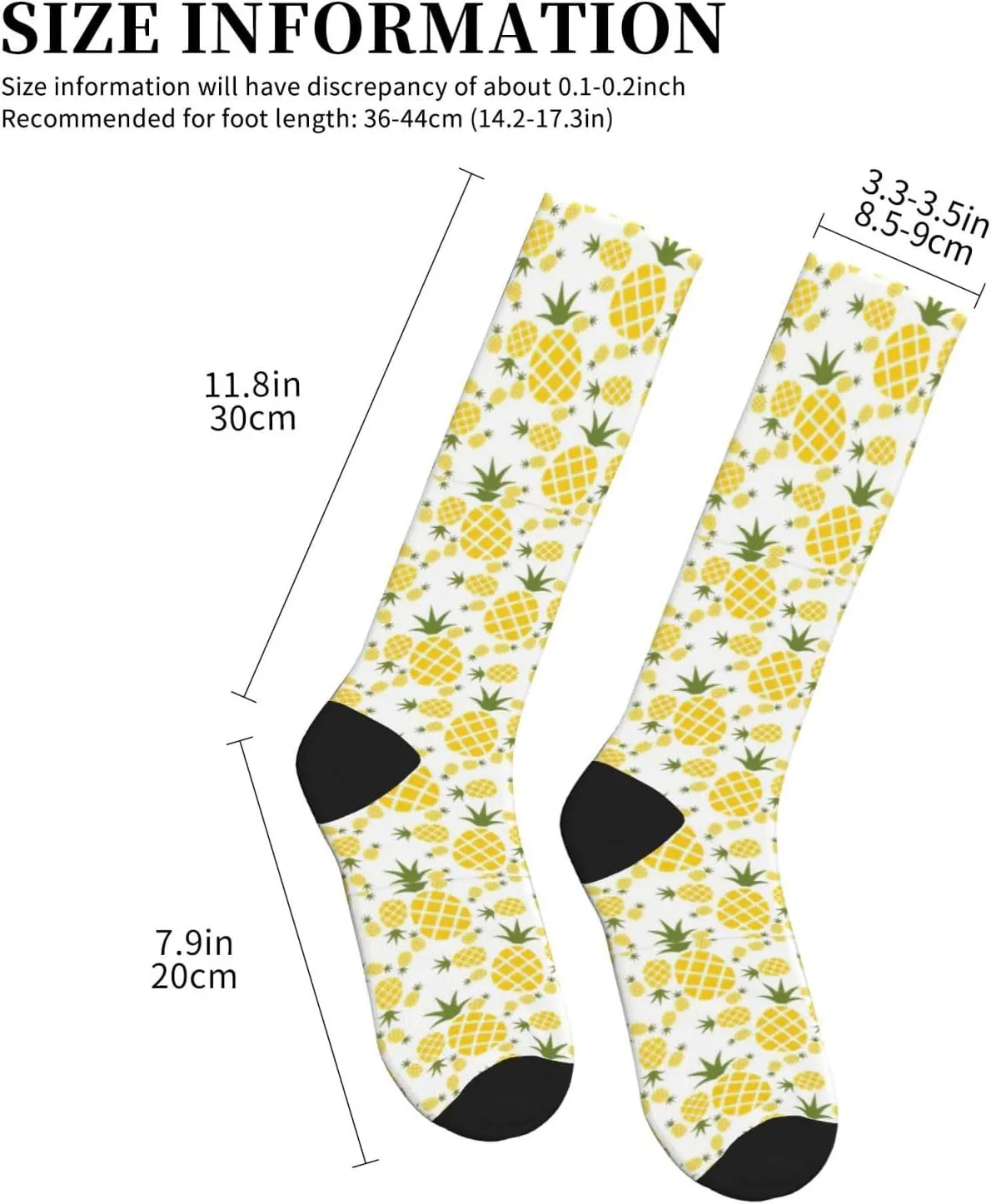 Pineapple.. Print Circulation Compression Socks For Plantar Fasciitis Edema And Post Surgery