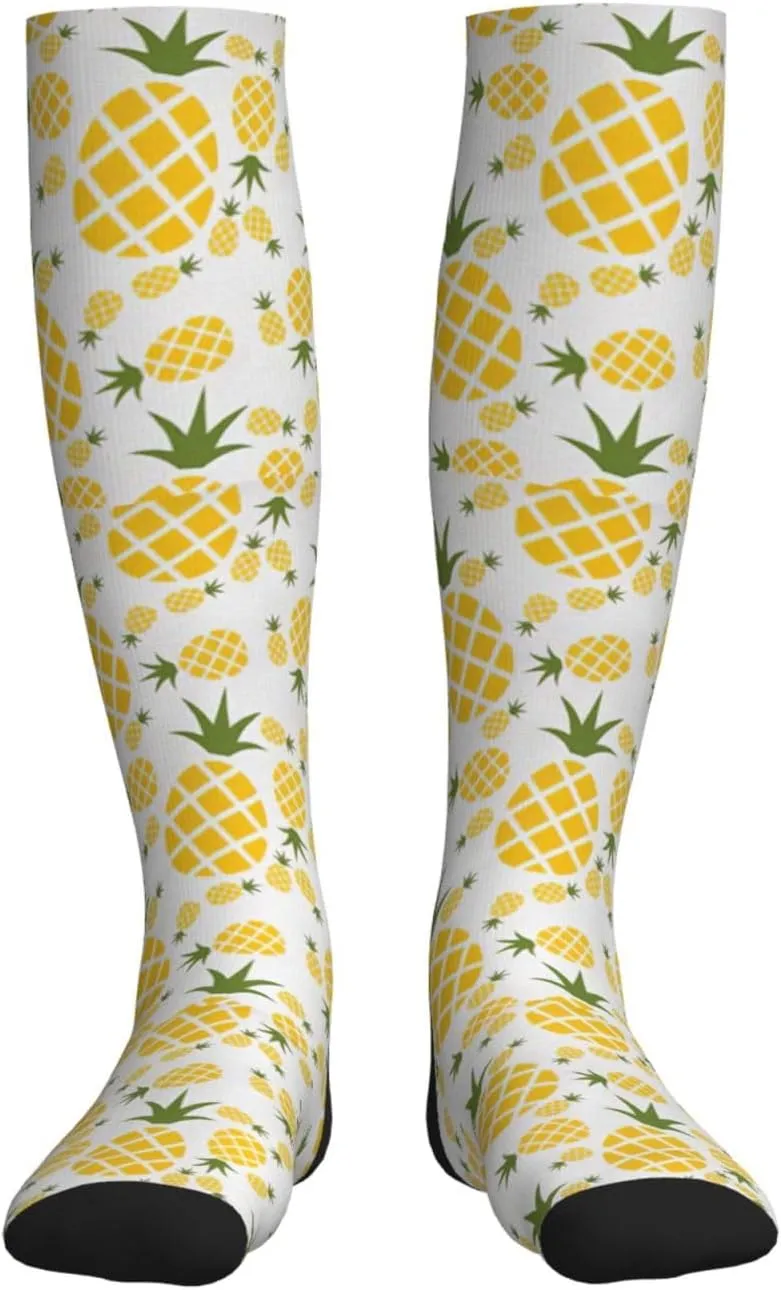 Pineapple. Print Circulation Compression Socks For Plantar Fasciitis Edema And Post Surgery