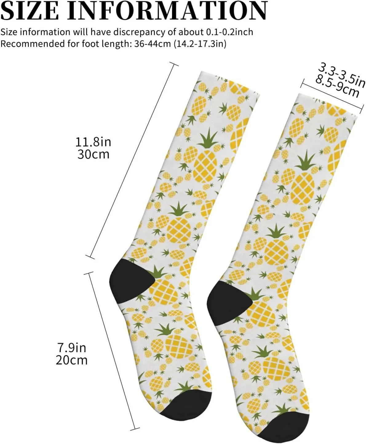 Pineapple. Print Circulation Compression Socks For Plantar Fasciitis Edema And Post Surgery