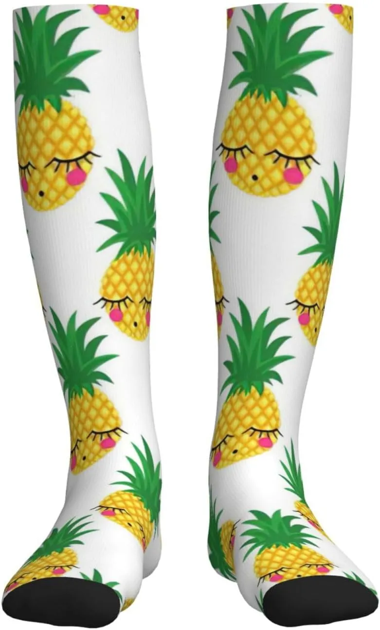 Pineapple1 Print Circulation Compression Socks For Plantar Fasciitis Edema And Post Surgery