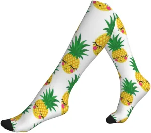 Pineapple1 Print Circulation Compression Socks For Plantar Fasciitis Edema And Post Surgery