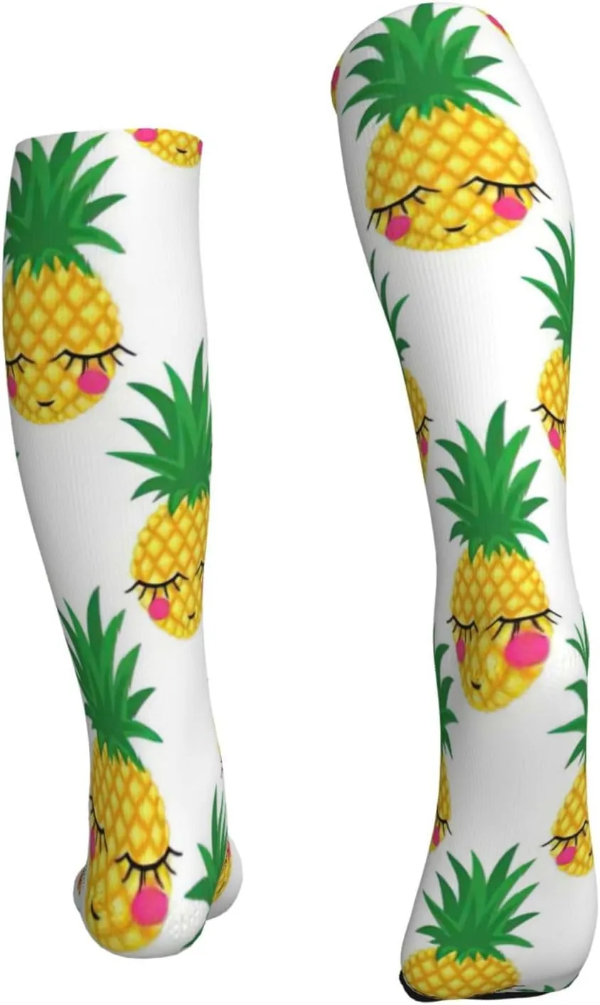 Pineapple1 Print Circulation Compression Socks For Plantar Fasciitis Edema And Post Surgery