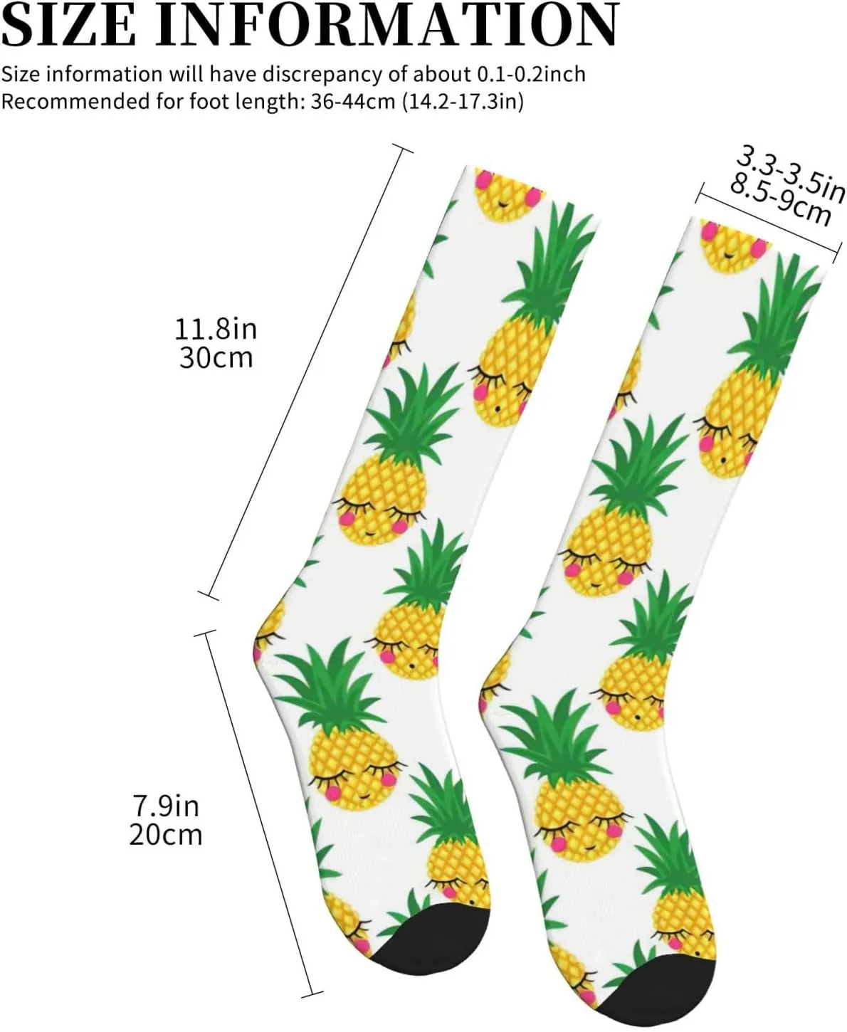 Pineapple1 Print Circulation Compression Socks For Plantar Fasciitis Edema And Post Surgery