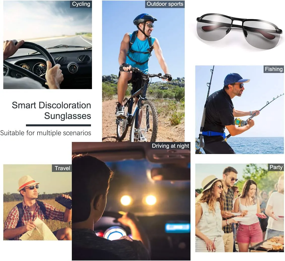 Polarized Photochromic Driving z87 Sunglasses for Men Day Night Safety Glasses