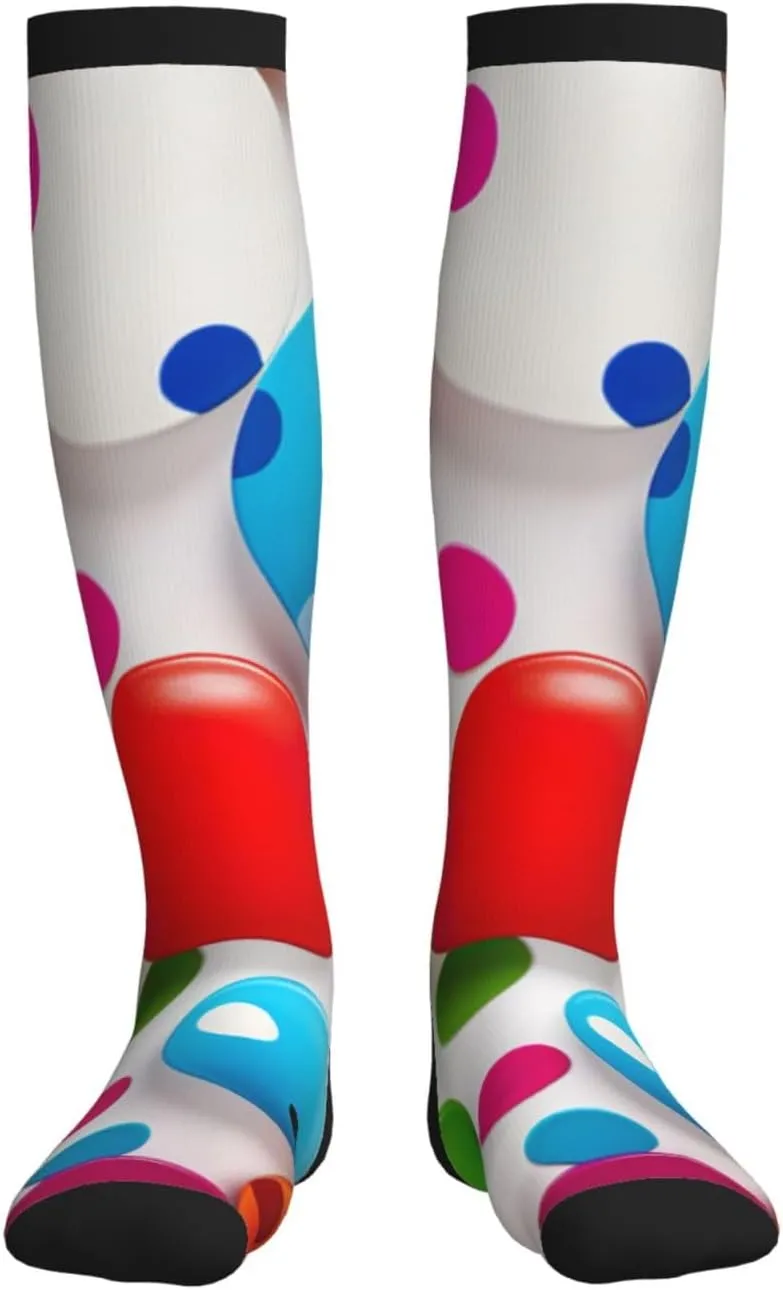 Polka Dot Print Circulation Compression Socks For Plantar Fasciitis Edema And Post Surgery