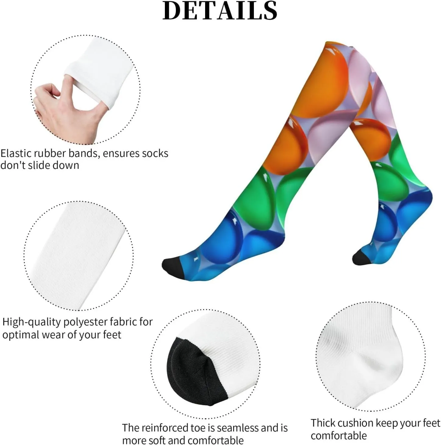 polka dot Print Circulation Compression Socks For Plantar Fasciitis Edema And Post Surgery