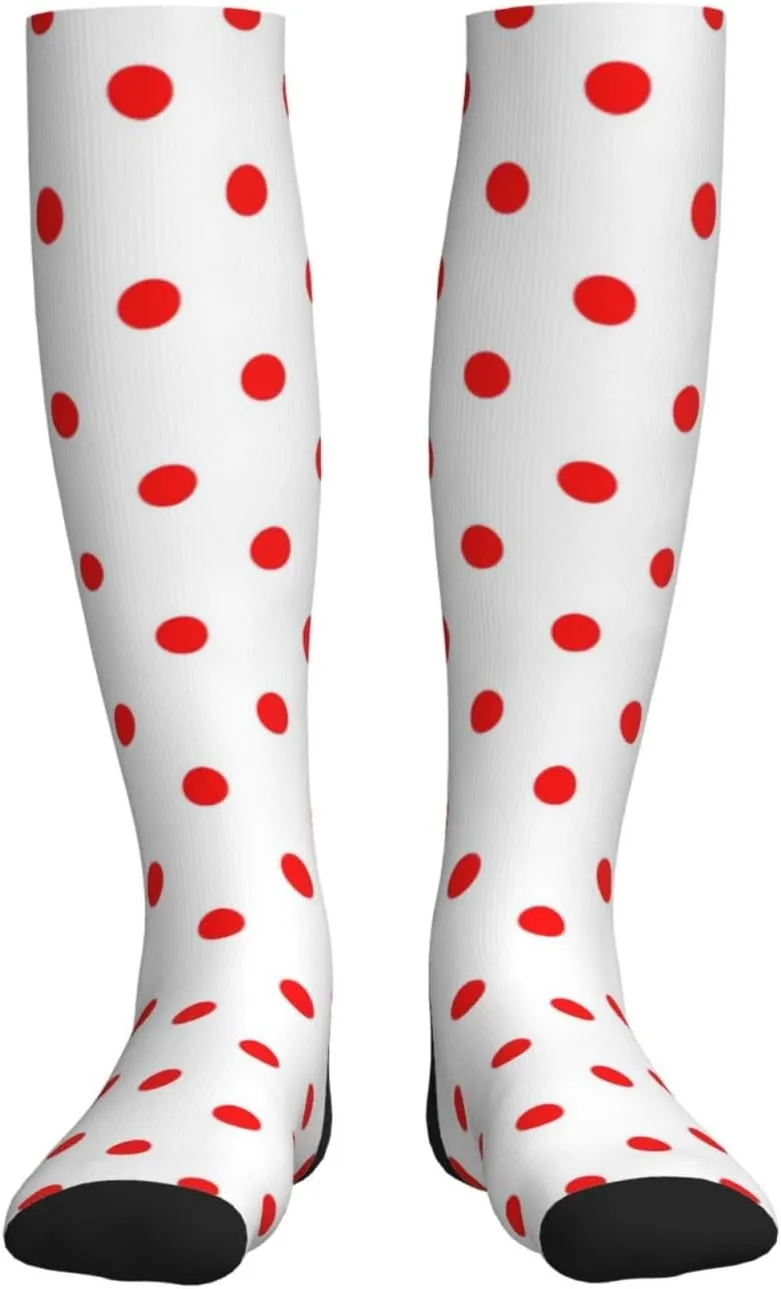 Polka Dot. Print Circulation Compression Socks For Plantar Fasciitis Edema And Post Surgery