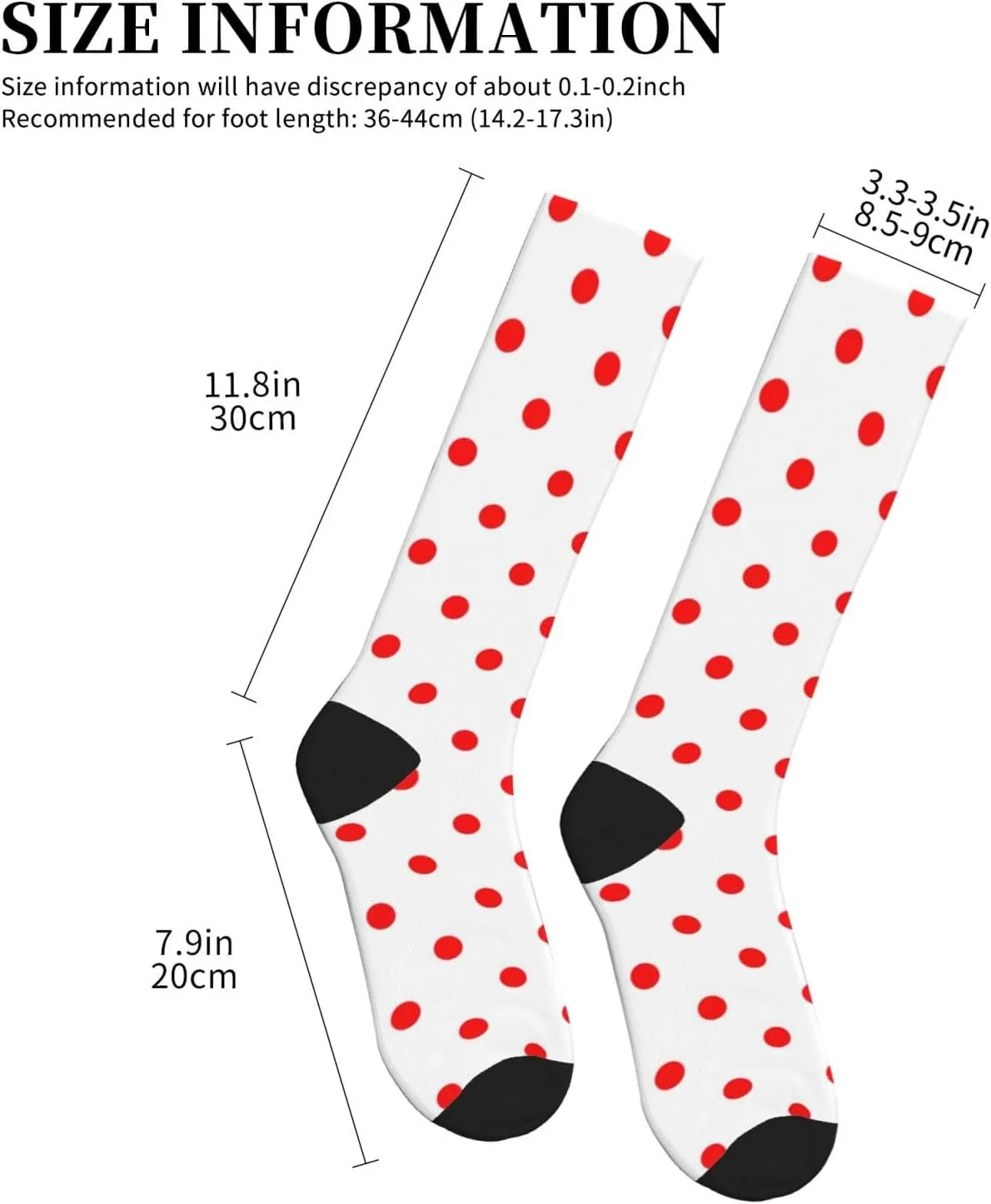 Polka Dot. Print Circulation Compression Socks For Plantar Fasciitis Edema And Post Surgery