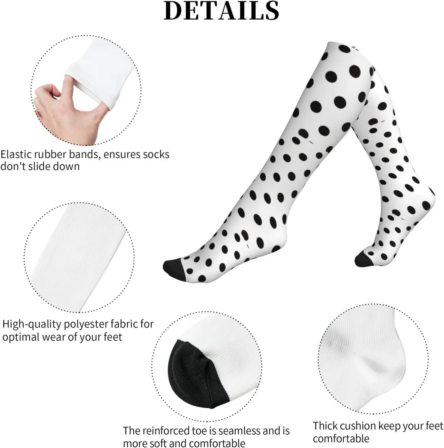 polka dot Print Circulation Compression Socks For Plantar Fasciitis Edema And Post Surgery
