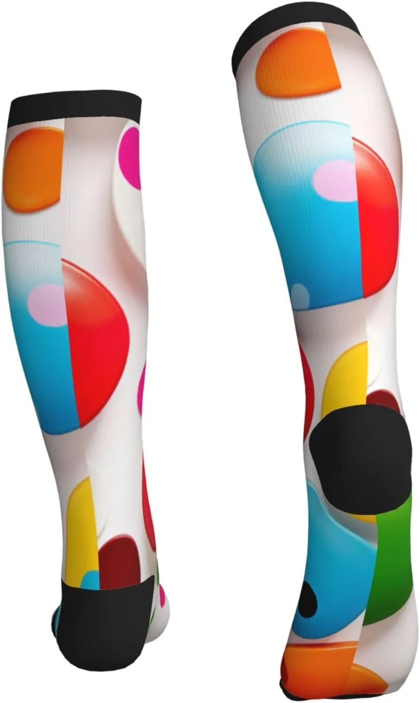 Polka Dot Print Circulation Compression Socks For Plantar Fasciitis Edema And Post Surgery