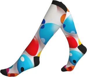 Polka Dot Print Circulation Compression Socks For Plantar Fasciitis Edema And Post Surgery