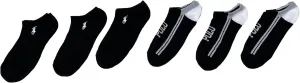 POLO RALPH LAUREN Women`s No Show Socks 6 Pack (Black(ZW727930PKN)/W, 9-11)