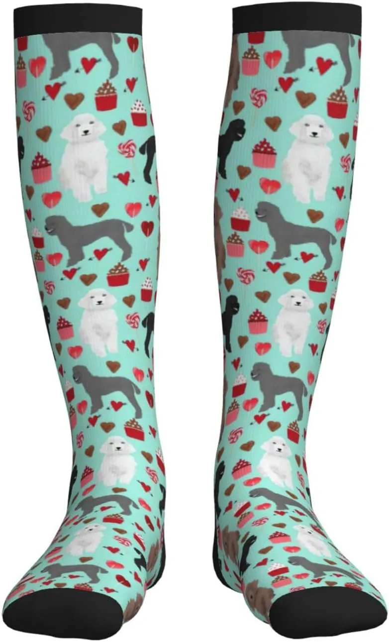 Poodles Dogs Print Circulation Compression Socks For Plantar Fasciitis Edema And Post Surgery