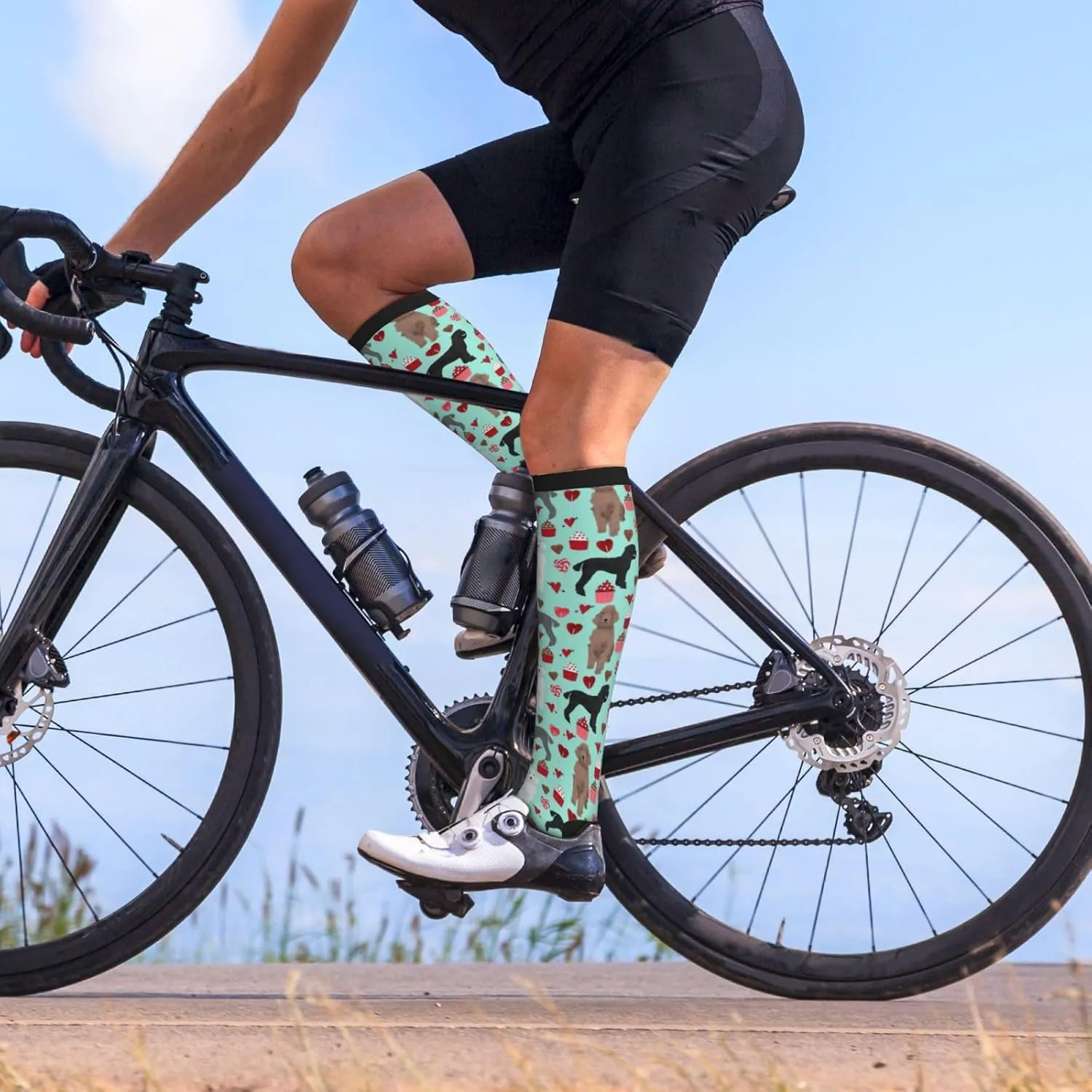 Poodles Dogs Print Circulation Compression Socks For Plantar Fasciitis Edema And Post Surgery