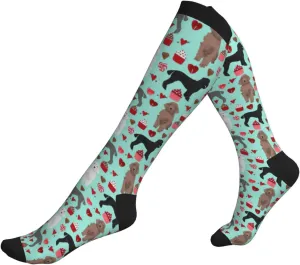 Poodles Dogs Print Circulation Compression Socks For Plantar Fasciitis Edema And Post Surgery