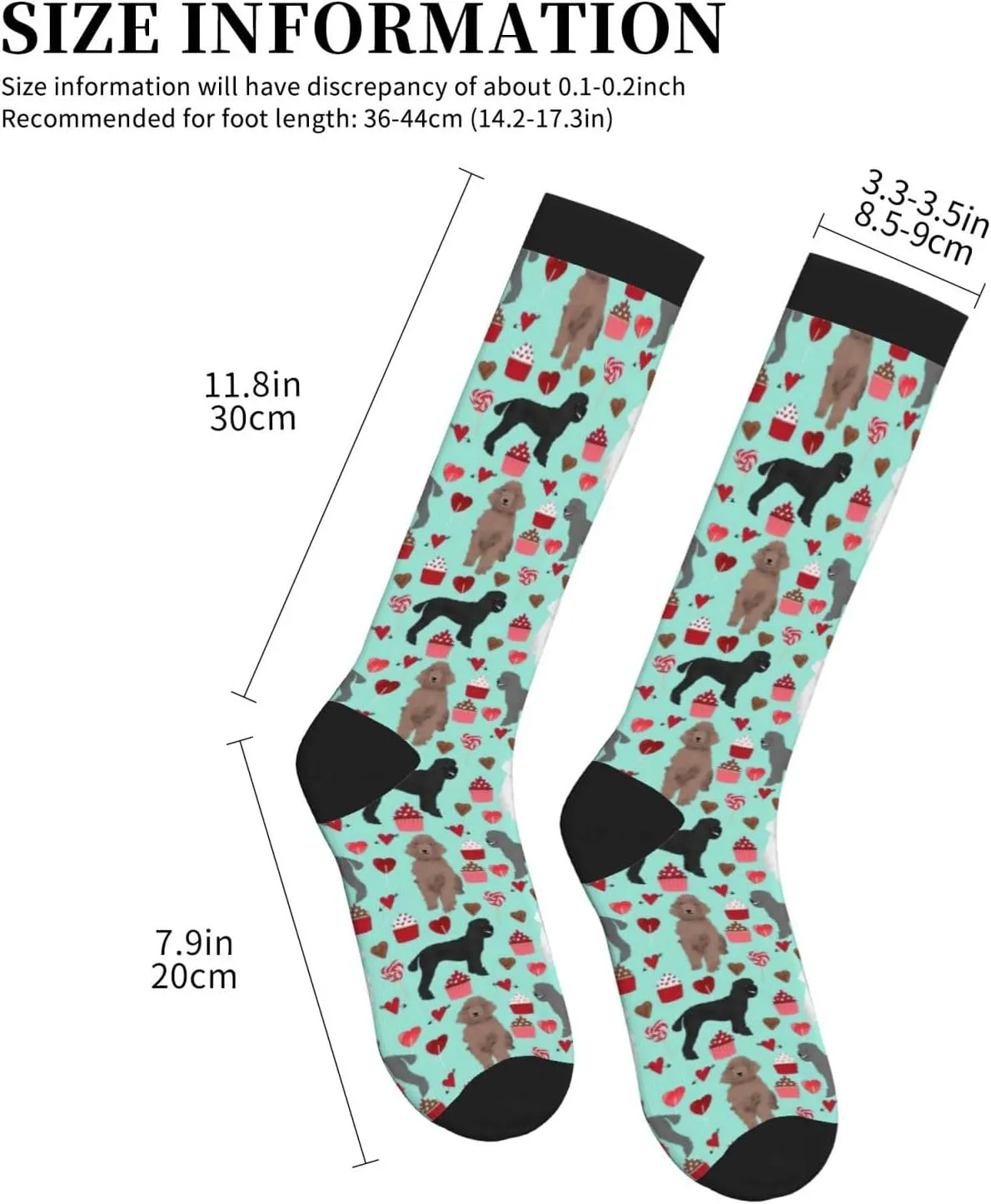 Poodles Dogs Print Circulation Compression Socks For Plantar Fasciitis Edema And Post Surgery