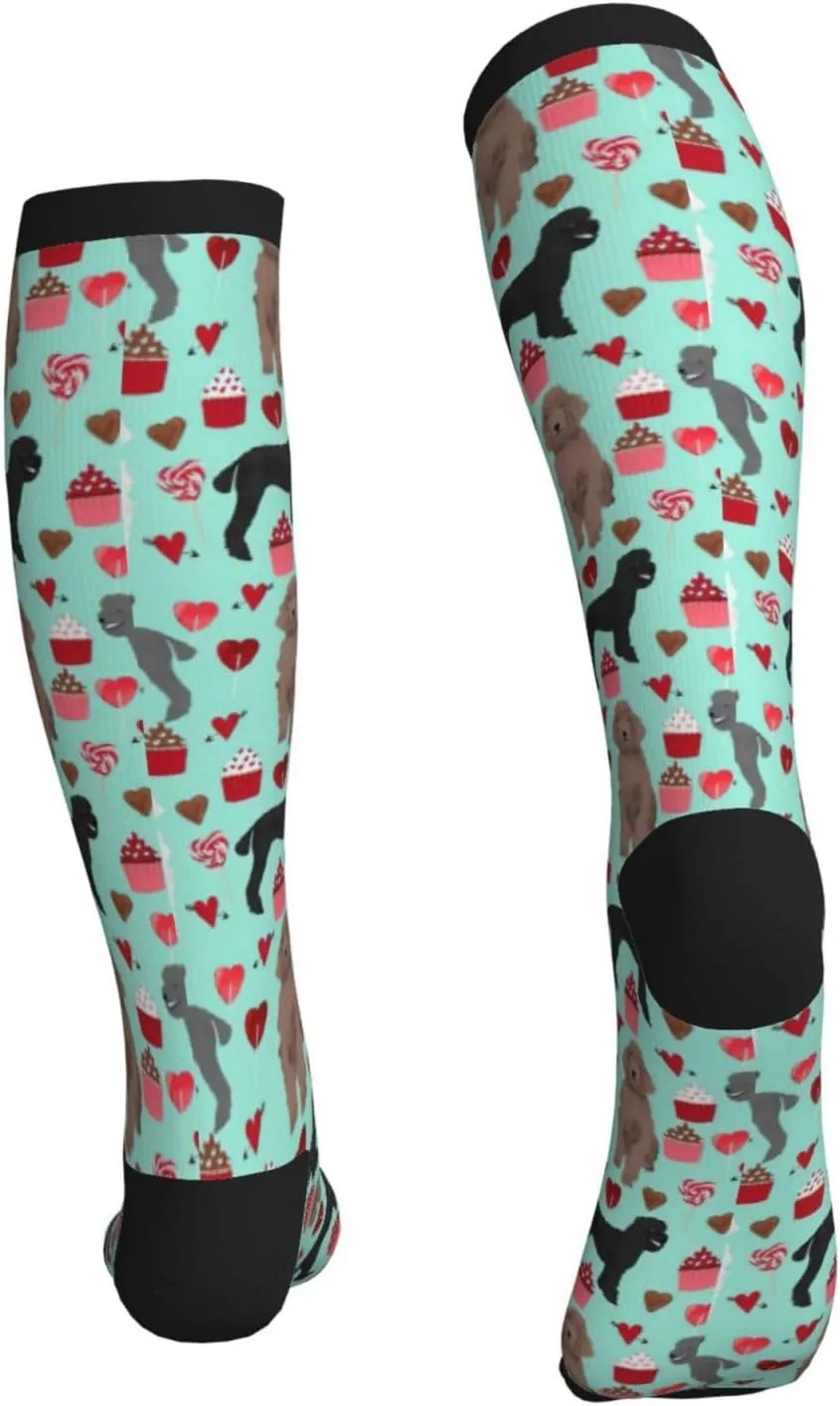 Poodles Dogs Print Circulation Compression Socks For Plantar Fasciitis Edema And Post Surgery