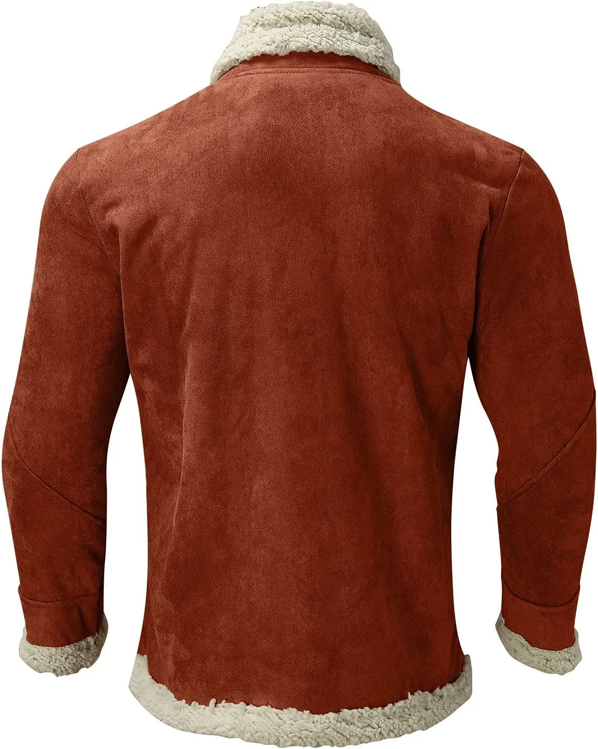 QWENTMTNTY Mens Vintage Heavyweight Faux Suede Sherpa Jacket Faux Shearing Coat Big and Tall Casual Stylish Winter Jackets
