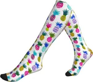 Rainbow Pineapple Print Circulation Compression Socks For Plantar Fasciitis Edema And Post Surgery