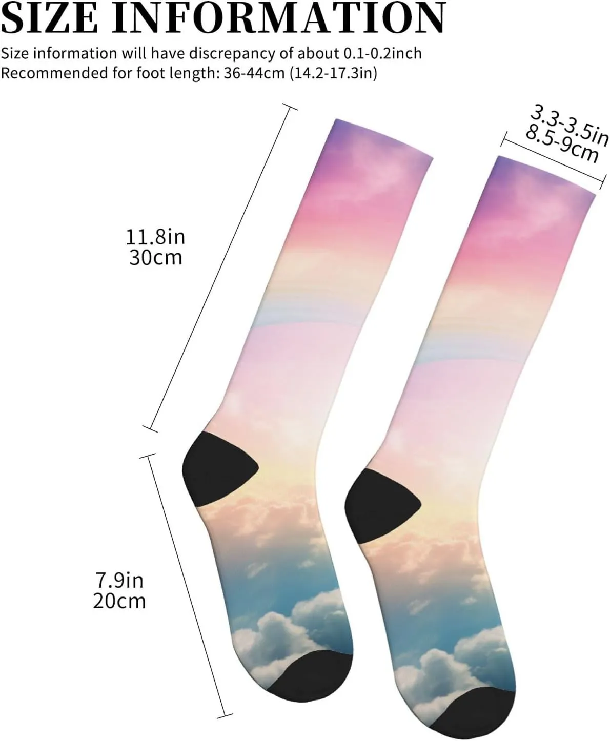 Rainbow Print Circulation Compression Socks For Plantar Fasciitis Edema And Post Surgery