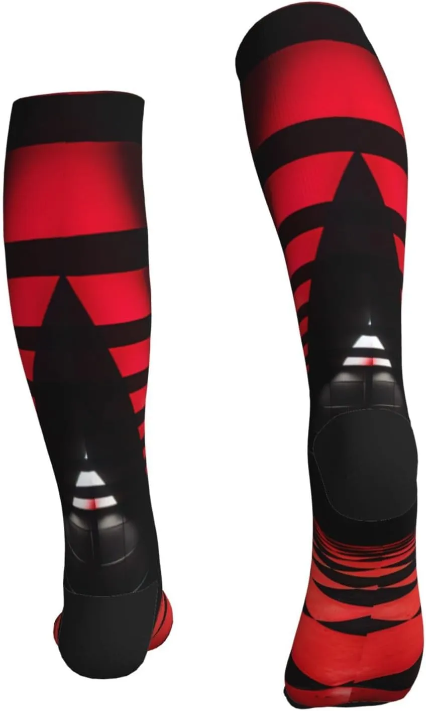 Red and black plaid Print Circulation Compression Socks For Plantar Fasciitis Edema And Post Surgery