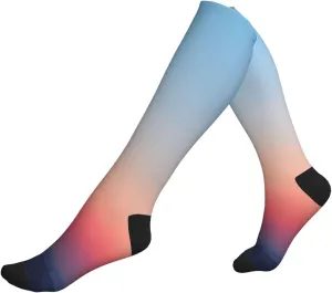 red and blue sky Print Circulation Compression Socks For Plantar Fasciitis Edema And Post Surgery