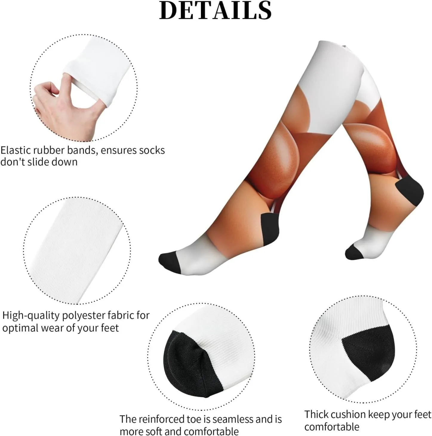 red eggs Print Circulation Compression Socks For Plantar Fasciitis Edema And Post Surgery