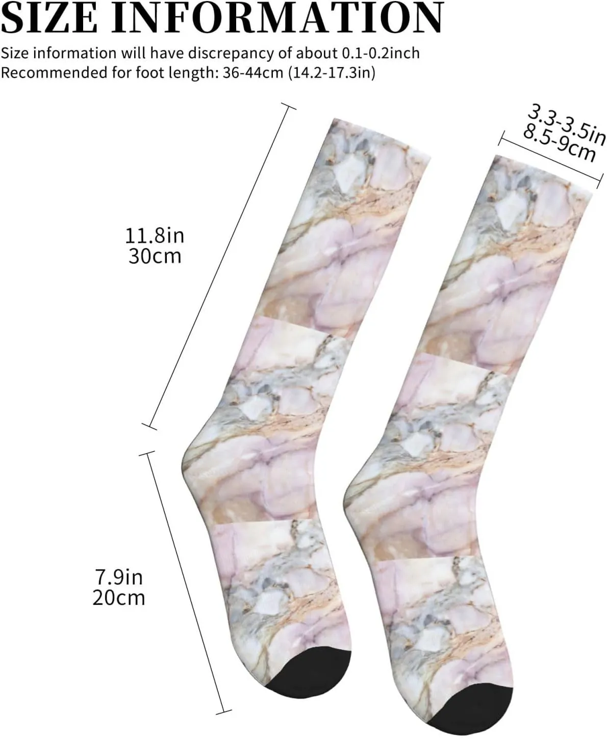 Red White Marble Pattern Print Circulation Compression Socks For Plantar Fasciitis Edema And Post Surgery