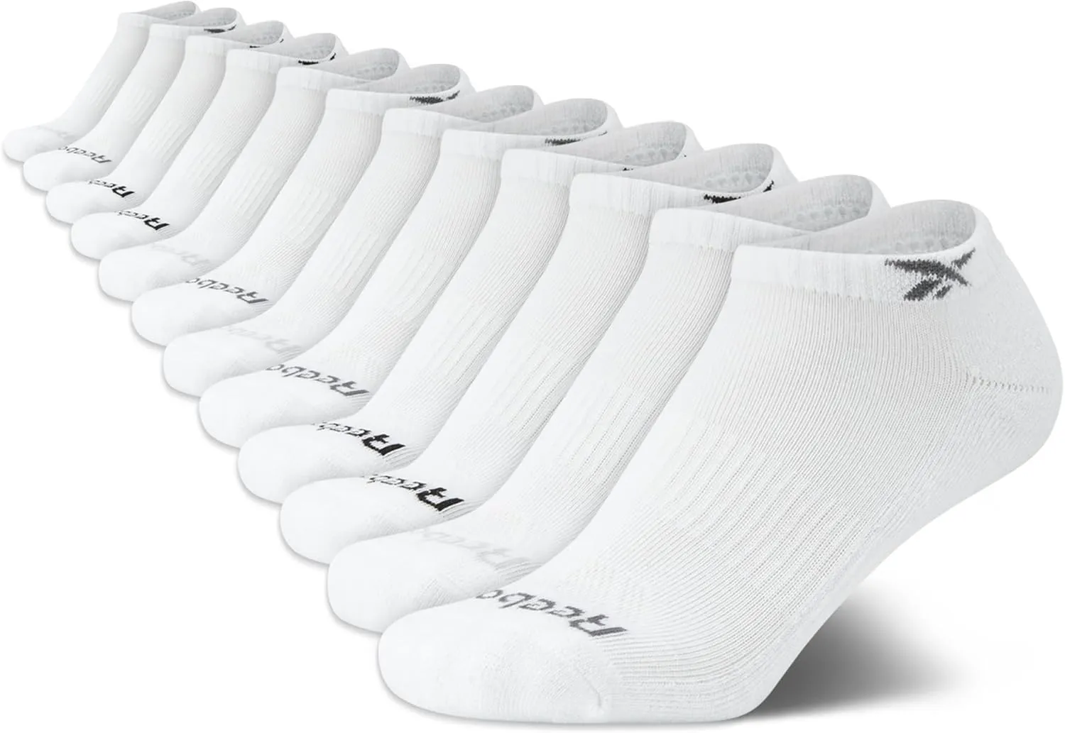 Reebok Boys' Low Cut Socks - 12 Pack Stretch Performance No Show Socks with Arch Support - Cushioned Athletic Socks for Boys