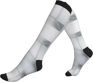 Reflective square Print Circulation Compression Socks For Plantar Fasciitis Edema And Post Surgery