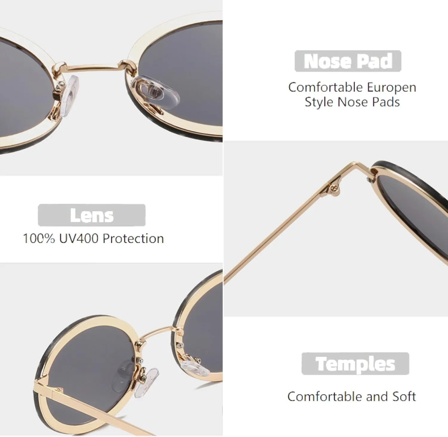 Rhinestone Rimless Round Sunglasses Women Fashion Metal Frame Black Pink Sun Glasses Female Vintage Shades Uv400
