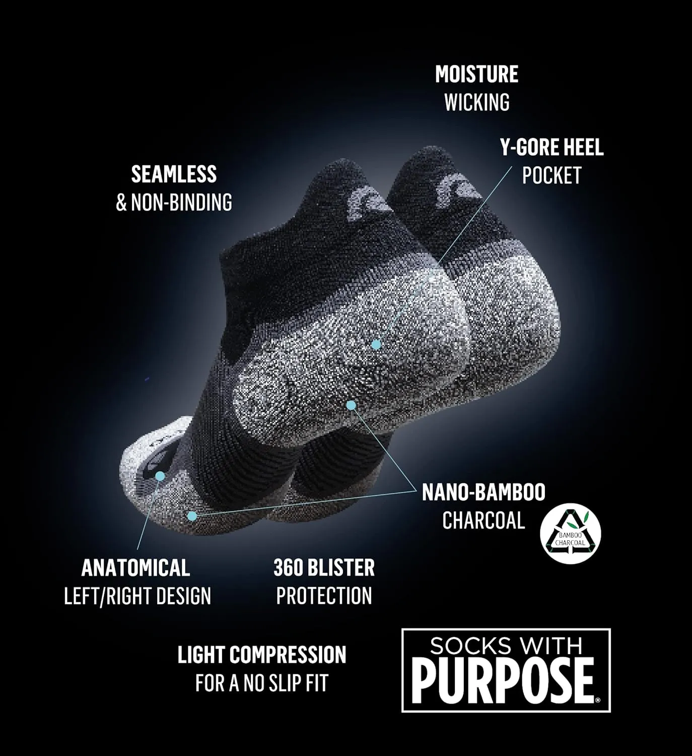 Road Runner Sports R-Gear OS1st Ultimate No Show Socks, Men and Women, 3 Pairs