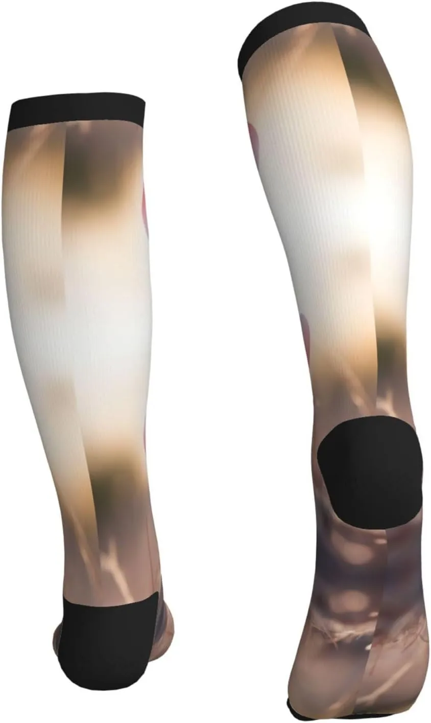 Romantic Heart Balloon Print Circulation Compression Socks For Plantar Fasciitis Edema And Post Surgery