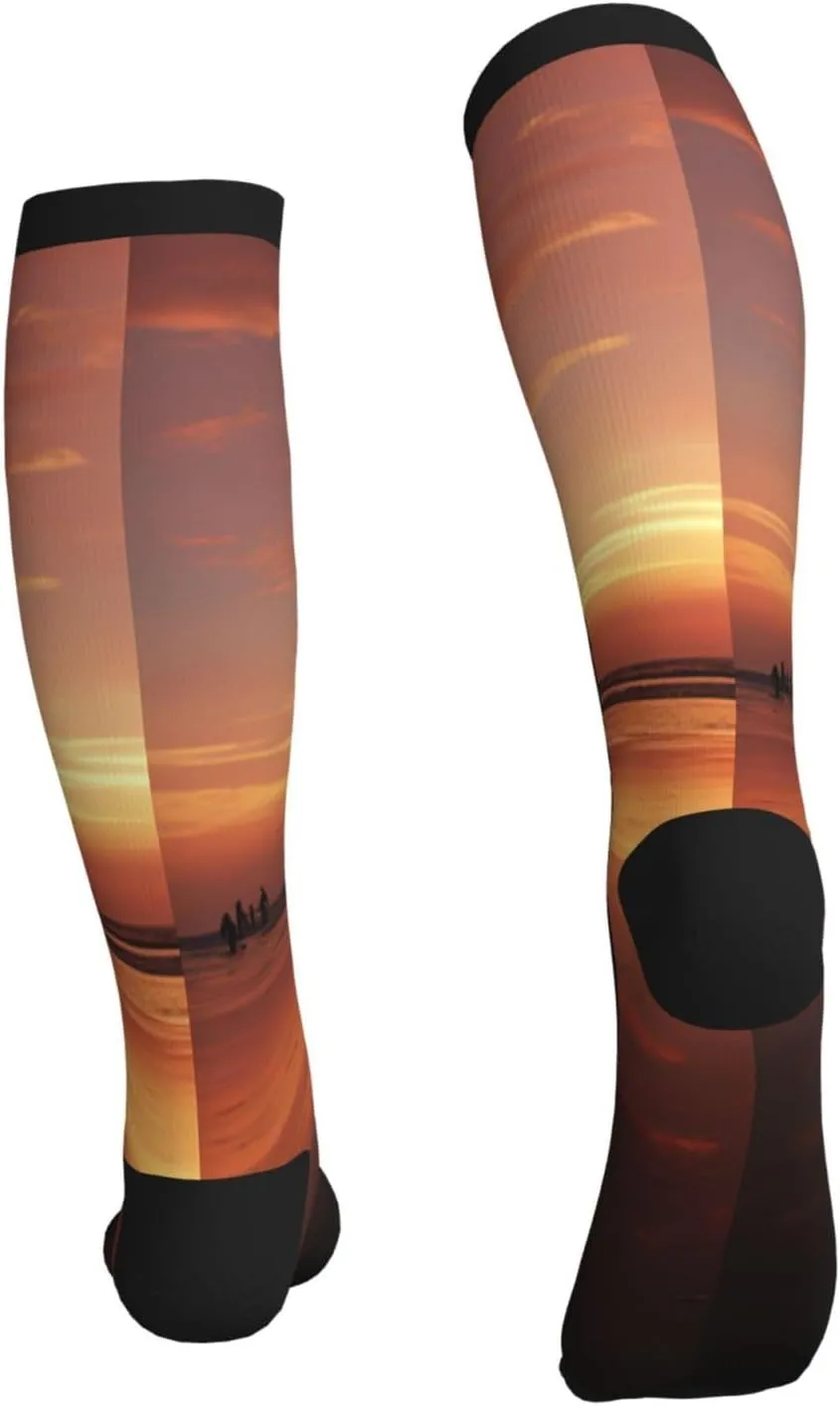 Romantic Love Print Circulation Compression Socks For Plantar Fasciitis Edema And Post Surgery