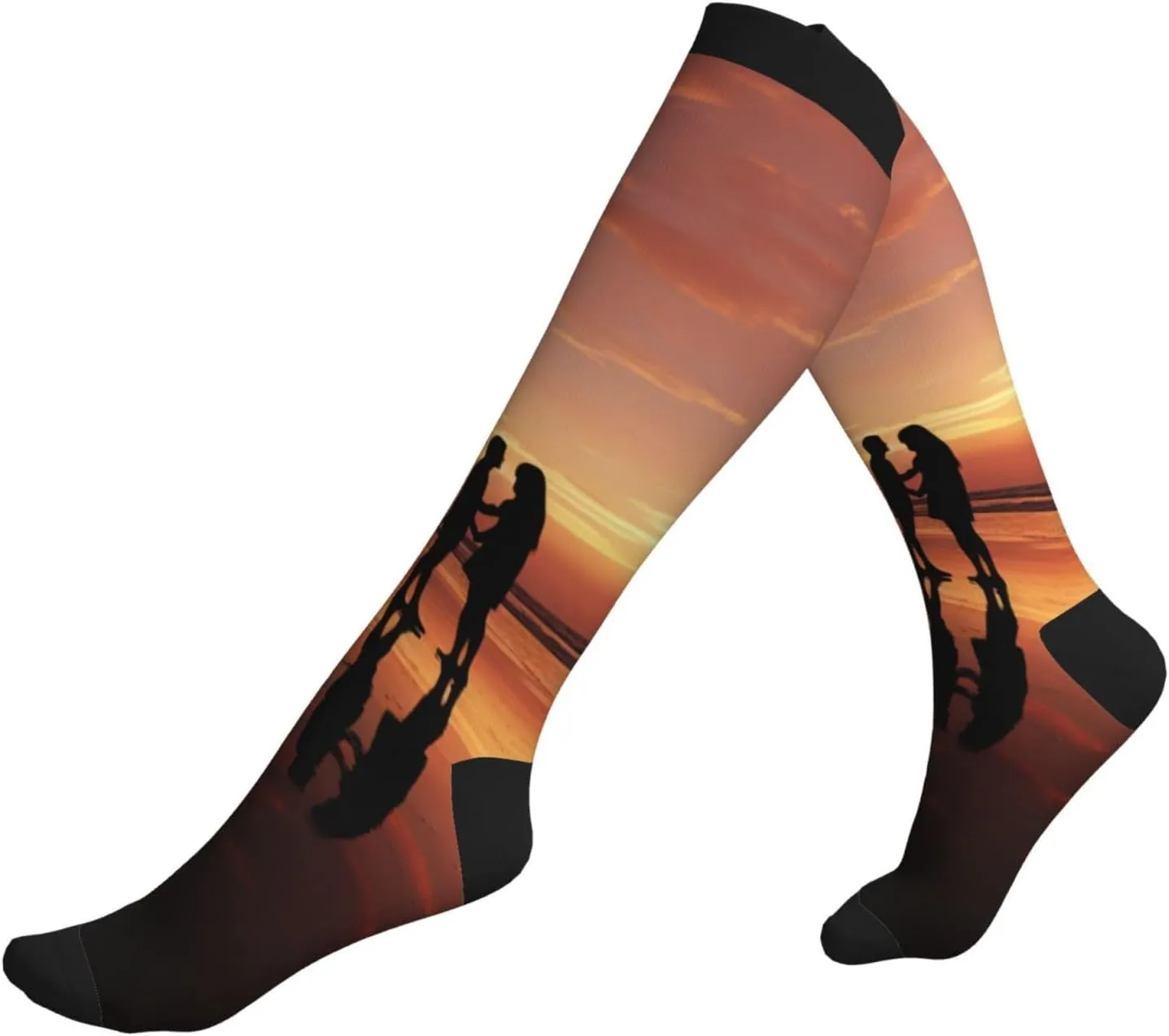 Romantic Love Print Circulation Compression Socks For Plantar Fasciitis Edema And Post Surgery