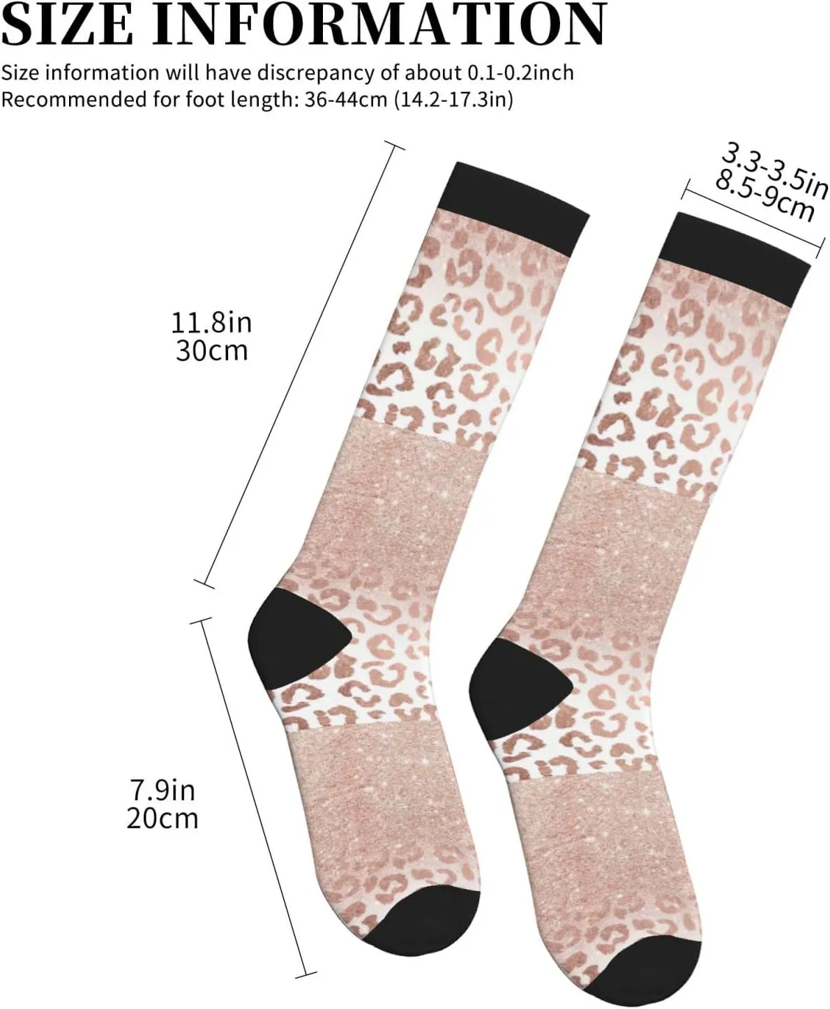 rose gold glitter Print Circulation Compression Socks For Plantar Fasciitis Edema And Post Surgery