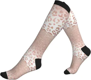 rose gold glitter Print Circulation Compression Socks For Plantar Fasciitis Edema And Post Surgery